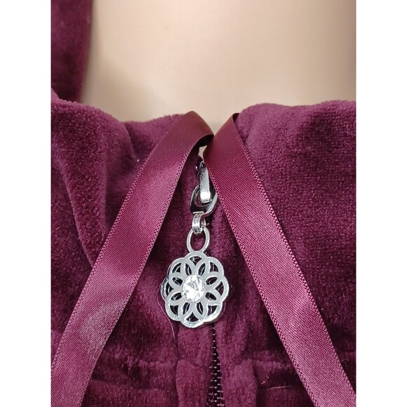 Liz & Me Catherines Velvet Jacket Burgundy Full Zip Plus Size 2X - Picture 3 of 7